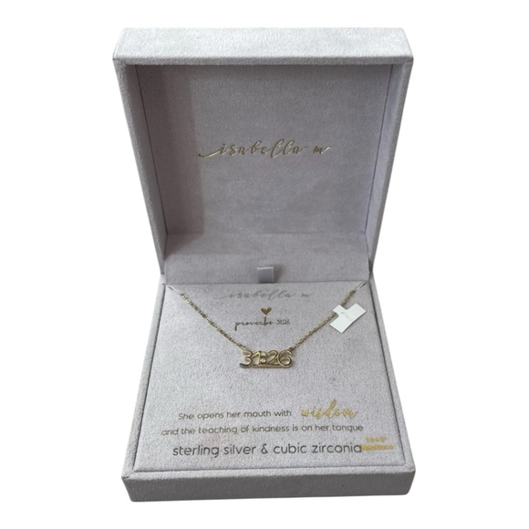 Isabella M Jewelry - NIB Isabella M Sterling Silver Necklace Proverbs 31:26 Christian Faith 16+2”